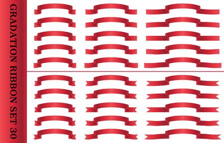 Gradation type ribbon set 30のイラスト素材