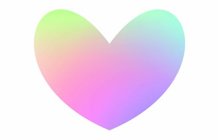 Heart vector icon, rainbow background, die cutのイラスト素材