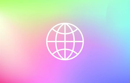 Globe vector icon on rainbow backgroundのイラスト素材