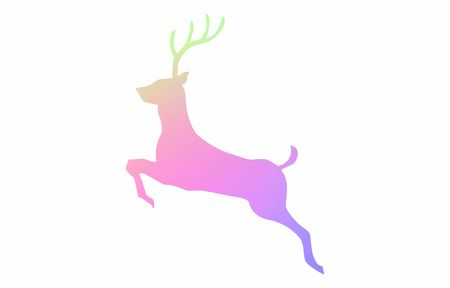 Running stag icon, silhouette materialのイラスト素材