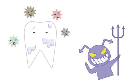Illustration of caries prevention, decalcification