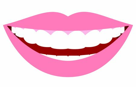 Aesthetic dentistry, white teeth illustrationのイラスト素材