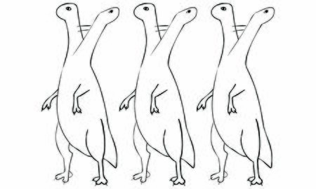 Illustration of dinosaur Eoraptor - Look around in the flockのイラスト素材