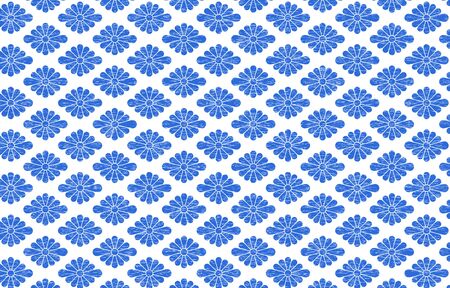 Japanese pattern with white shading on a transparent background blue: Kikubishiのイラスト素材