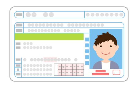 Illustration of a driver's license surface, beginner driver manのイラスト素材