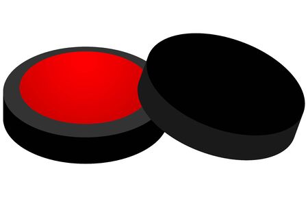 Illustration of red ink pad with a lidのイラスト素材