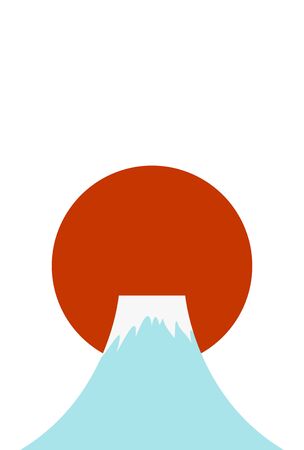 New Year's card material: First sunrise and Mt. Fuji vector illustrationJapanese new year decorationのイラスト素材