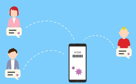 Image illustration to notify virus infection with smartphone applicationVector illustration