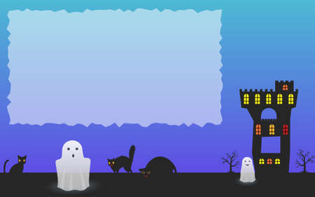 Background material, silhouette of old castle for halloween
Vector illustrationのイラスト素材