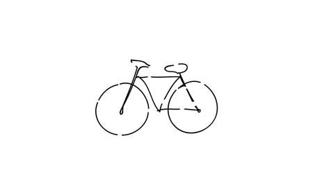 Analog handwriting style loose touch icon: Bicycleのイラスト素材