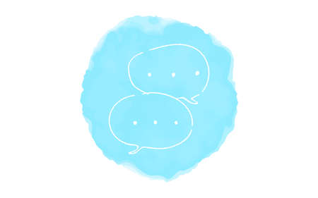 Handwritten simple icon illustration:  chatのイラスト素材