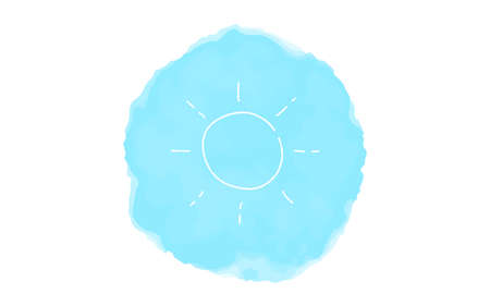 Handwritten simple icon illustration: Sunのイラスト素材