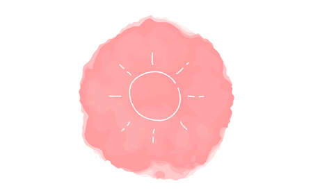 Handwritten simple icon illustration: Sunのイラスト素材