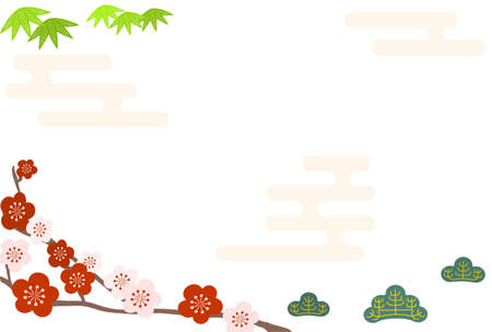 Japanese style background: New Year's card materialのイラスト素材