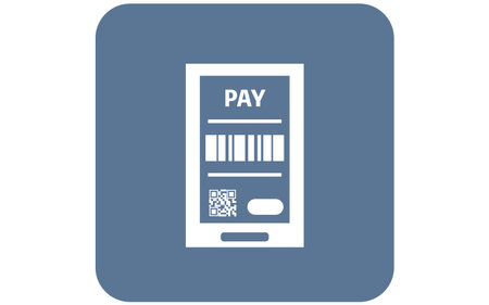 Icon illustration recommending contactless electronic payment