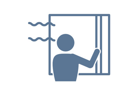 Illustration of opening windows for ventilation