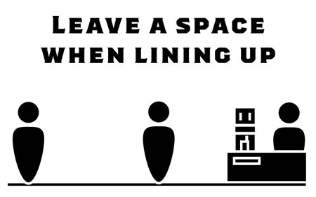 Icon illustration that recommends to line up with a wide space