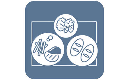 Icon to recommend individual mealsのイラスト素材