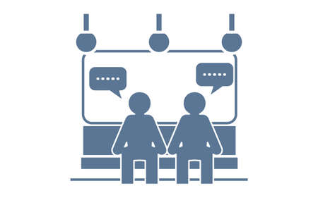Icon recommending that you refrain from talking on the trainのイラスト素材