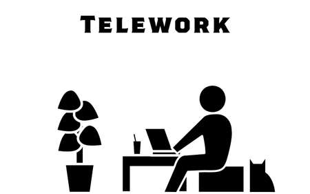 Recommend that you telework iconのイラスト素材