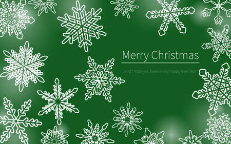Christmas card studded with snowflakesのイラスト素材