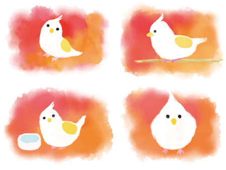 Cute parakeet with a watercolor touchのイラスト素材