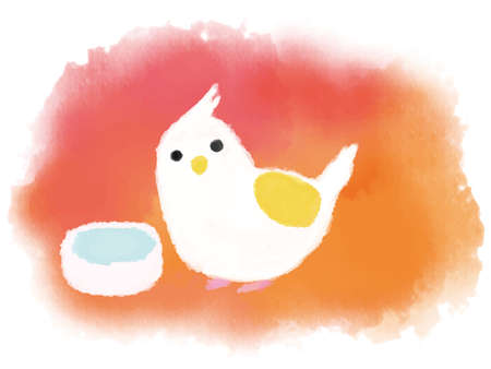Cute parakeet with a watercolor touchのイラスト素材