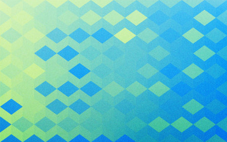 Background material: Geometric pattern of pale yellow-green and blue gradationの写真素材
