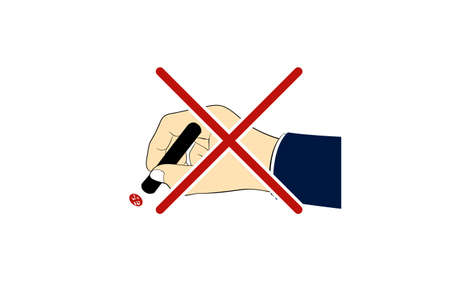 Abolition of stamping Image illustration of not using hankoのイラスト素材