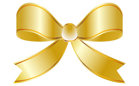 Gorgeous ribbon decoration with golden gradationのイラスト素材