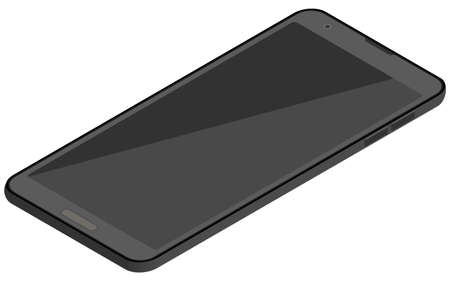 Illustration of a black smartphone isometricのイラスト素材