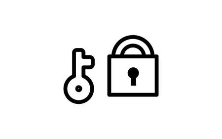 Simple security lock icon, white backgroundのイラスト素材