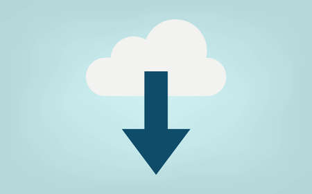 Image illustration of downloading data from the cloudのイラスト素材