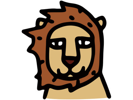Animal Line Drawing Lionのイラスト素材