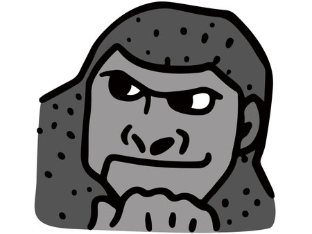 Animal Line Drawing Gorillaのイラスト素材