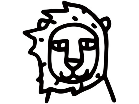 Animal line art lionのイラスト素材