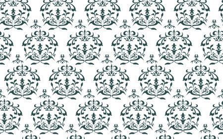 Background material, seamless pattern, Islamic damask patternのイラスト素材