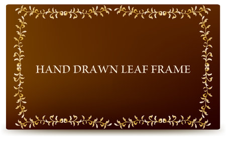 Frame material, luxurious and elegant leaf frame with gradient backgroundのイラスト素材