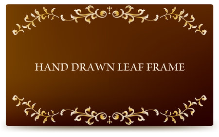 Frame material, luxurious and elegant leaf frame with gradient backgroundのイラスト素材