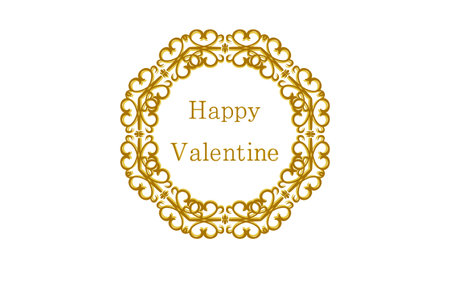 Frame material, luxurious and elegant Gothic frame, Happy Valentineのイラスト素材