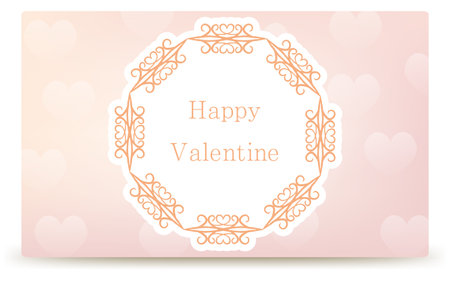 Frame material, luxurious and elegant Gothic frame, Happy Valentineのイラスト素材