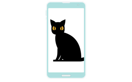 Illustration of a cat in an online meetingのイラスト素材