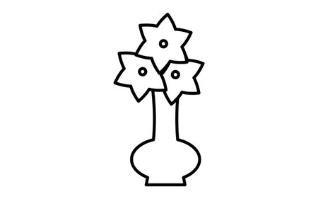 Black and white funeral icon, flower standのイラスト素材