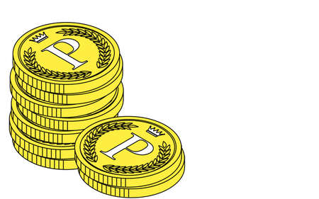 Illustration with point coins, isometricのイラスト素材