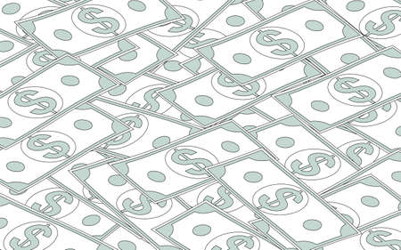 Simple line art dollar bill, background materialのイラスト素材
