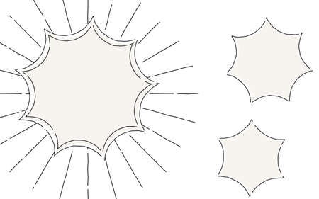 Loose line art, handwritten style balloon set with concentrated linesのイラスト素材