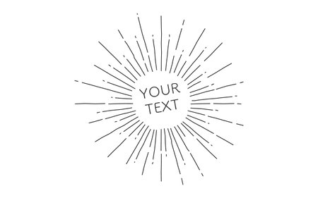 Loose line art, handwritten concentrated lines, sunburstのイラスト素材