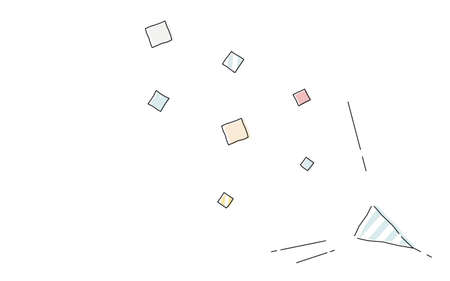 Loose line art, handwritten crackersのイラスト素材