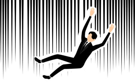 People who fall into the abyss, with the effect line of fallingのイラスト素材