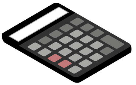 Isometric illustration of a simple black calculatorのイラスト素材